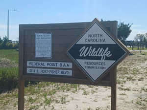 sign at federal point boat ramp